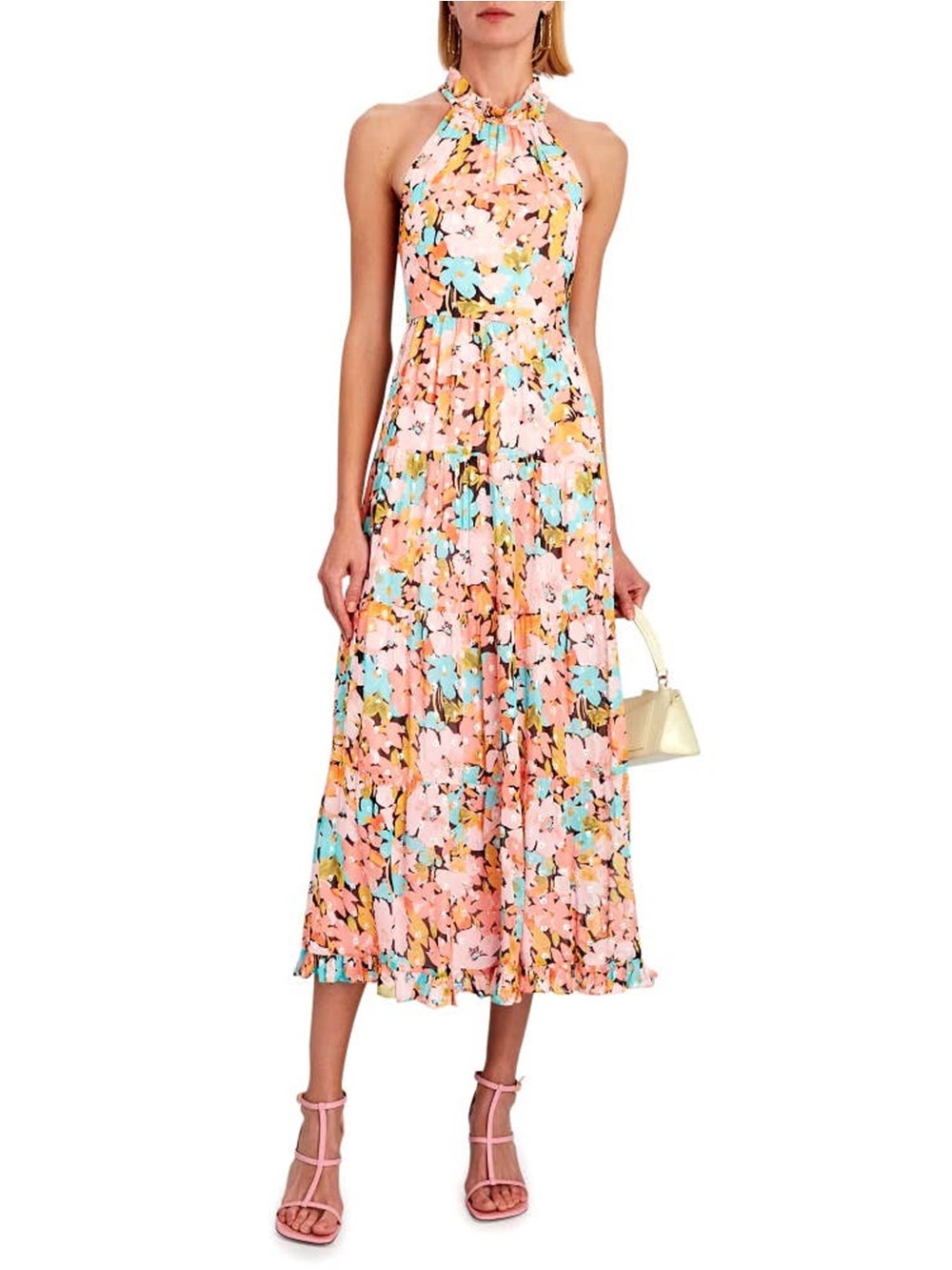 Saylor x Free People Missee Floral Halter Maxi Dress Size M Boho Resort